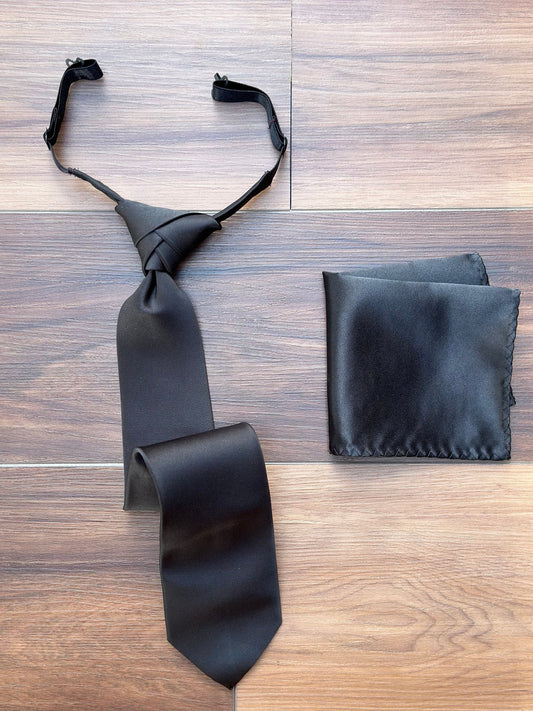 Eldredge Knot Pre-tied Necktie: Adjustable Wedding Groomsmen Tie