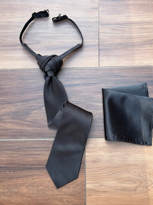 Pumpkin Knot Necktie: Pre-tied Adjustable Wedding Tie