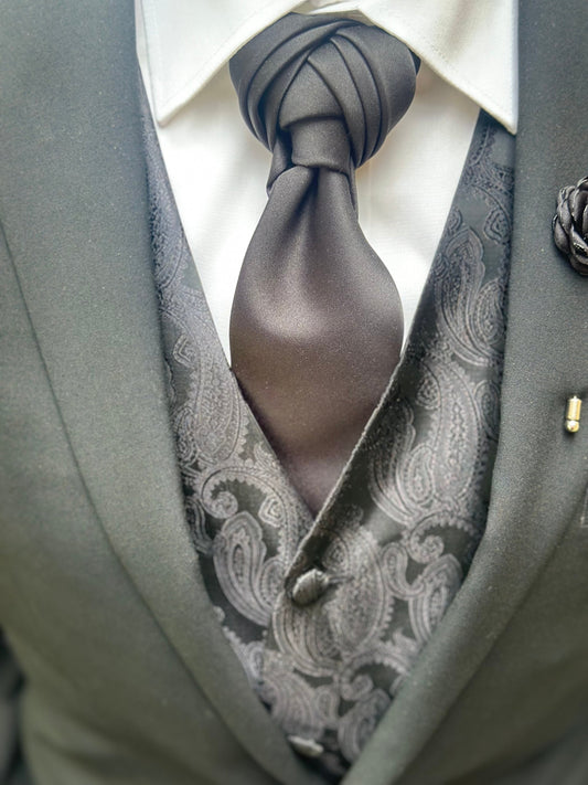 Pumpkin Knot Necktie: Pre-tied Adjustable Wedding Tie